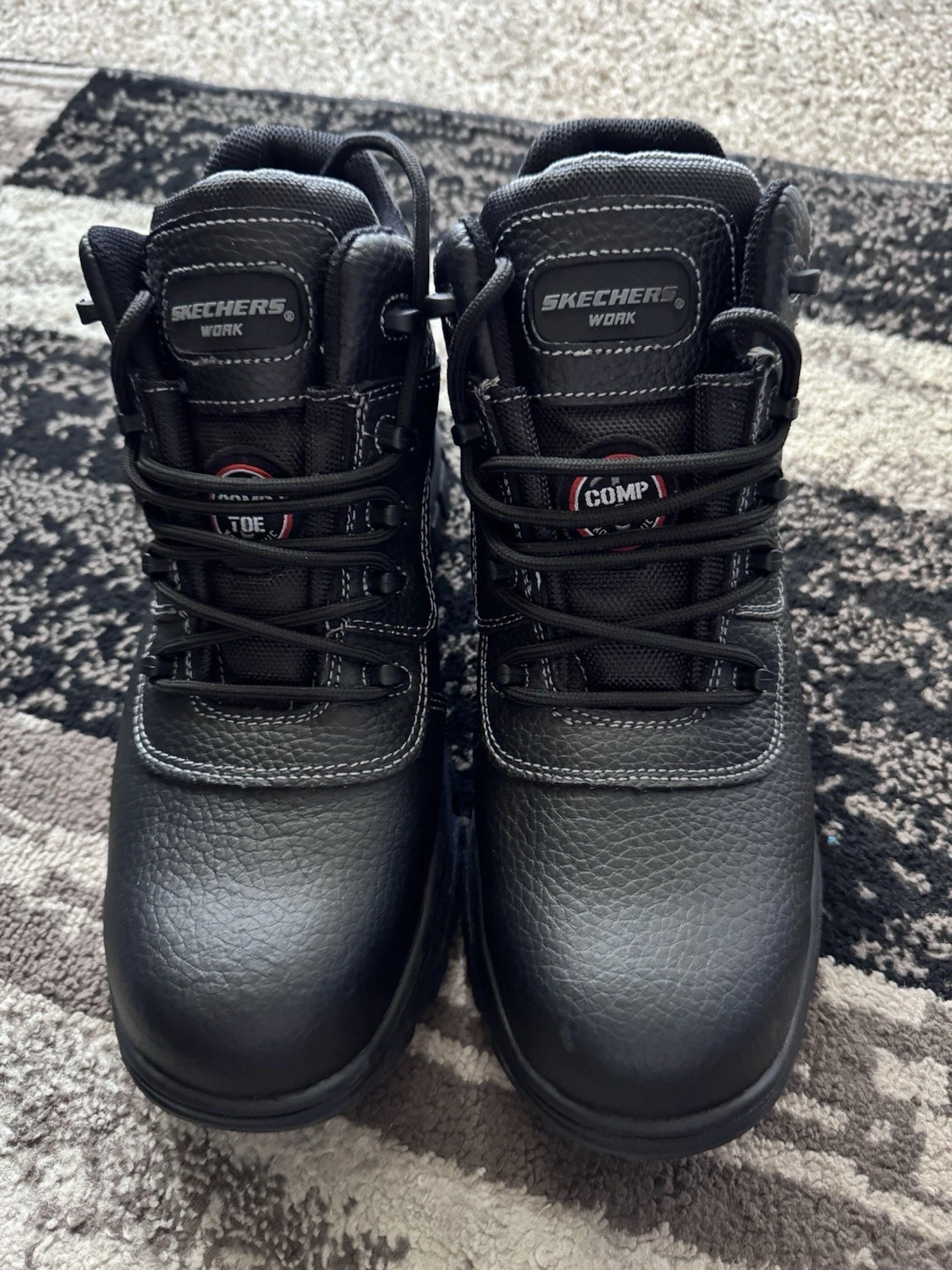 Skechers Work Relaxed Fit Burgin Sosder Composite Toe Boots in Black 77144 BLK