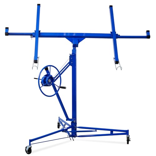 Skepphlay Drywall Lift 11ft  Sheetrock Lift Drywall Lift with Telescopic Arm & Rolling Casters  Versatile Drywall Hoist for 360  Adjustability  Drywall Jack Lift for Ceiling and Wall Work Black