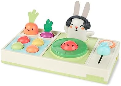 Skip Hop Baby Musical DJ Set Toy with Lights  Songs  Sound Effects  and Soft Textures  Farmstand Let The Beet Drop DJ Set