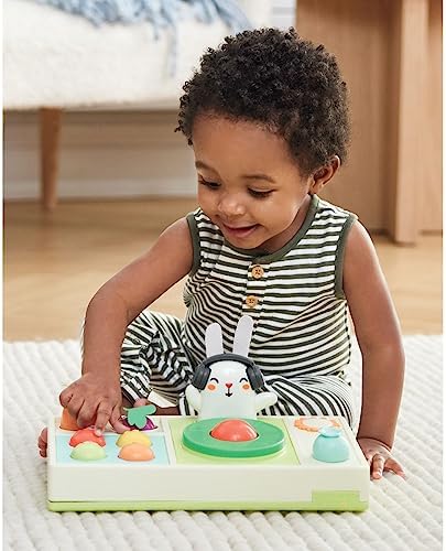Skip Hop Baby Musical DJ Set Toy with Lights  Songs  Sound Effects  and Soft Textures  Farmstand Let The Beet Drop DJ Set