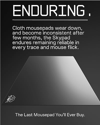 SkyPAD Glas 3 0 XL Gaming Mouse Pad with Cloud Logo   Professional Large Mouse Mat   400 x 500 mm   Black   Special Glass Surface with Improved Precision and Speed