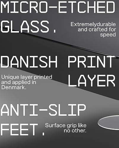 SkyPAD Glas 3 0 XL Gaming Mouse Pad with Cloud Logo   Professional Large Mouse Mat   400 x 500 mm   Black   Special Glass Surface with Improved Precision and Speed