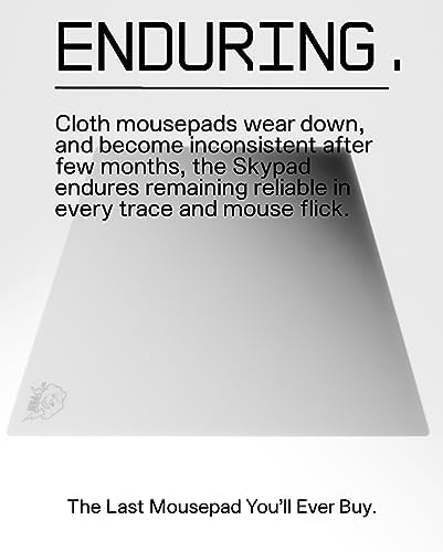 SkyPAD Glas 3 0 XL Gaming Mouse Pad with Cloud Logo   Professional Large Mouse Mat   400 x 500 mm   Black   Special Glass Surface with Improved Precision and Speed