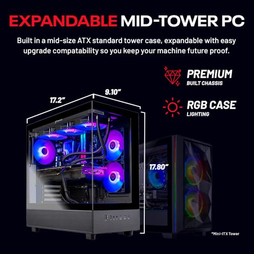 Skytech Azure Gaming PC Desktop  Ryzen 7 9700X 3 8 GHz  5 5GHz Turbo Boost   NVIDIA RTX 4060 8GB GDDR6  1TB SSD  16GB DDR5 RAM 6000  650W Gold PSU  360mm ARGB AIO  Wi Fi  Win 11 Home