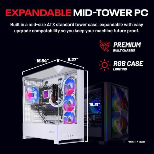 Skytech Gaming Archangel 5 Gaming PC  AMD Ryzen 7 7700X 4 5GHz  NVIDIA RTX 5070 12GB  1TB Gen4 NVMe SSD  32GB DDR5 RAM 6000  750W Gold PSU  360 ARGB AIO  Wi Fi  Win 11  Desktop