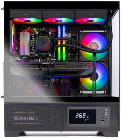 Skytech Gaming Azure 3 Plus PC de juegos, Intel i5 14400F 2.5GHz, NVIDIA RTX 5070 12 GB, SSD NVMe Gen4 de 1 TB, 16 GB DDR5 RAM 6000, PSU ATX 3 de 850W Gold, AIO ARGB de 360, Wi-Fi, Win 11, de