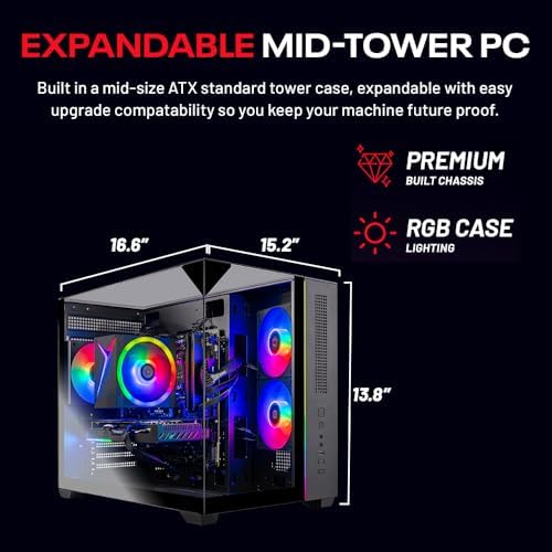 Skytech Gaming Crystal Gaming PC  AMD Ryzen 5 5500 3 6GHz  NVIDIA RTX 5060  1TB NVMe SSD  16GB DDR4 RAM 3200  650W Gold PSU  Wi Fi  Win 11  Gaming Desktop