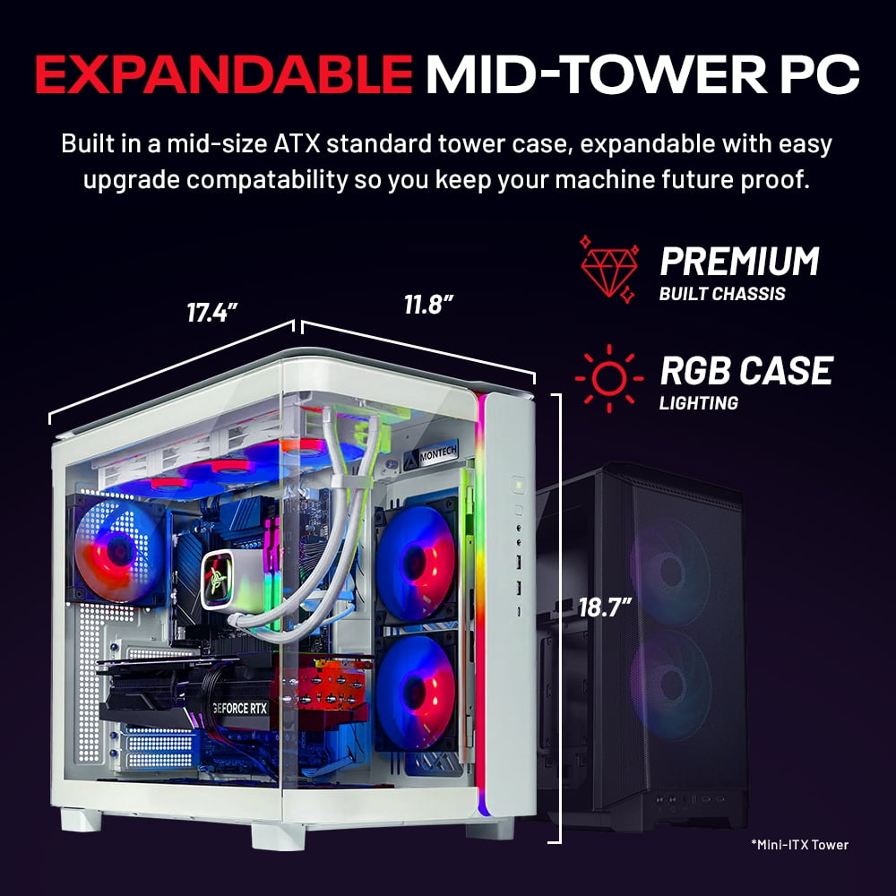 Skytech King 95 PC para Juegos de Escritorio AMD Ryzen 7 9800X3D NVIDIA GeForce RTX 5070 1TB Gen4 NVMe SSD 32GB DDR5 RAM, Ventanas de Enfriamiento Líquido AIO 11