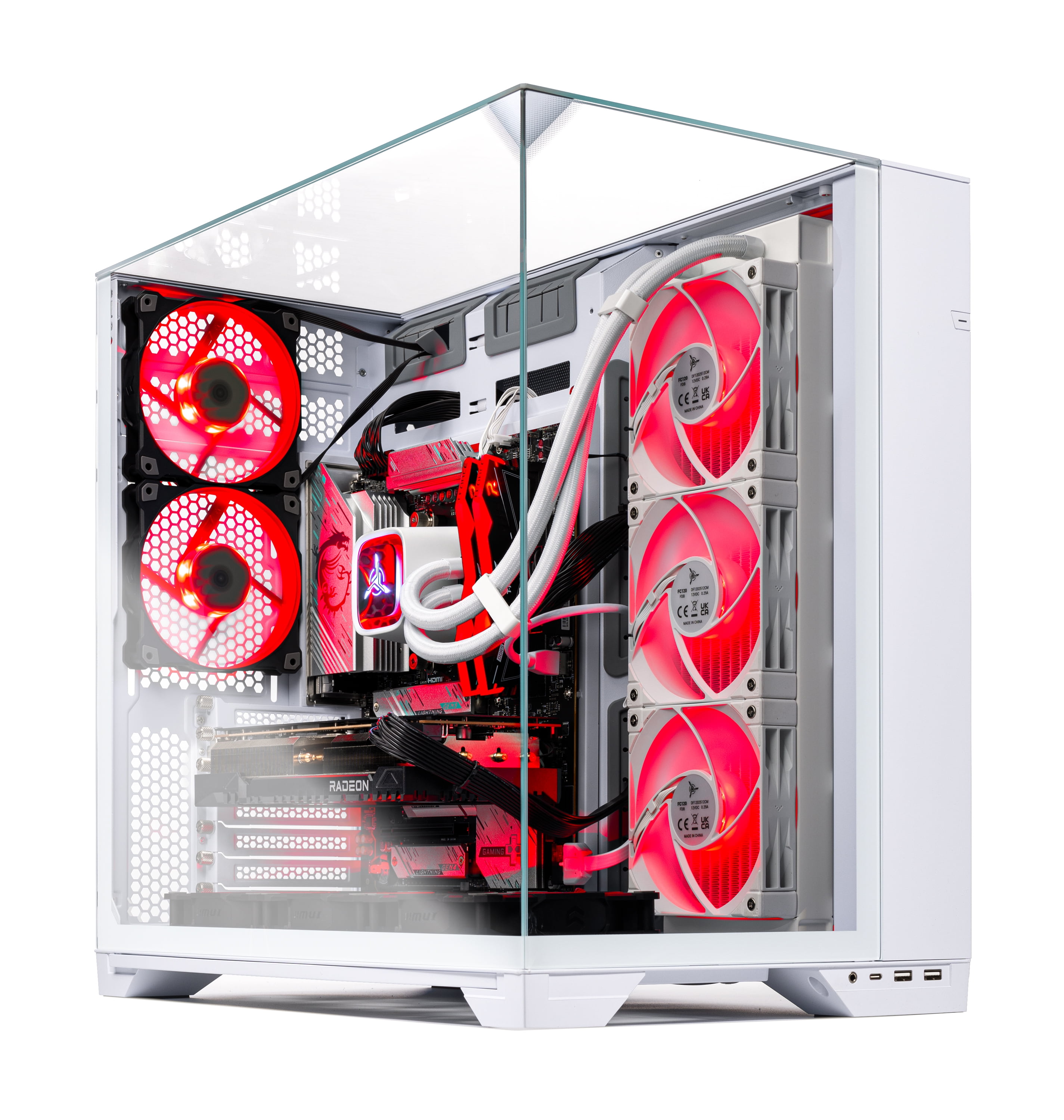 Skytech O11V PC para Juegos de Escritorio AMD Ryzen 9 9900X3D AMD Radeon RX 9070 XT 1TB Gen4 NVMe SSD 32GB DDR5 RAM  Ventanas de Enfriamiento Líquido AIO 11