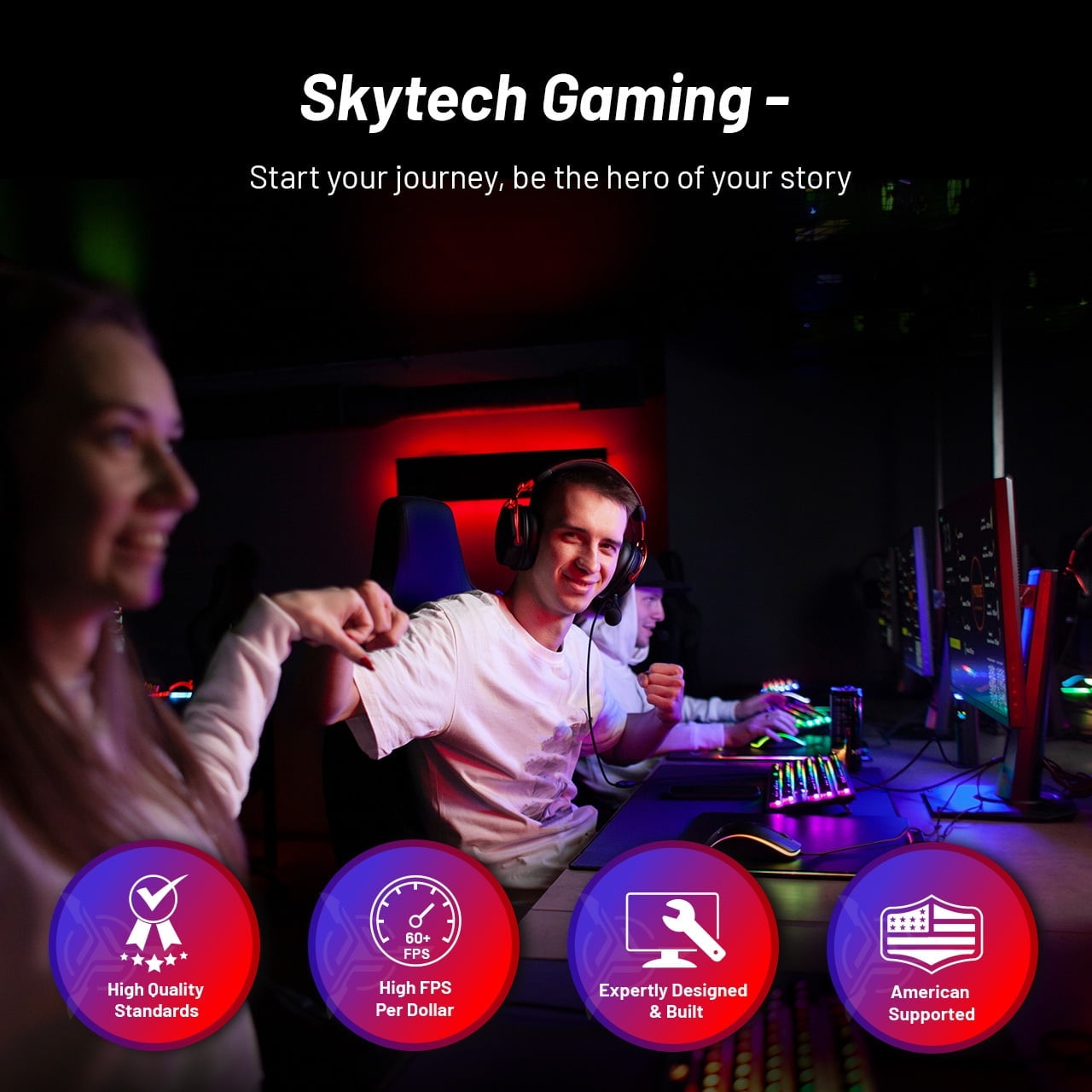 Skytech O11V PC para Juegos de Escritorio AMD Ryzen 9 9900X3D AMD Radeon RX 9070 XT 1TB Gen4 NVMe SSD 32GB DDR5 RAM  Ventanas de Enfriamiento Líquido AIO 11