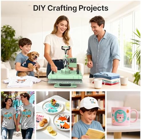 Slendor 5 in 1 Heat Press Machine 12x15 inch Sublimation Heat Press 360  Swing Away Heat Transfer Digital T Shirt Pressing with 30OZ 20OZ Tumbler Press  Multifunction Combo for Hat Cap Plate