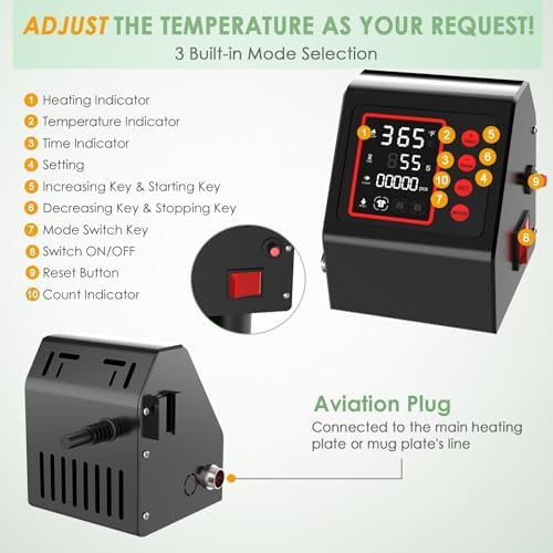 Slendor 5 in 1 Heat Press Machine 12x15 inch Sublimation Heat Press 360  Swing Away Heat Transfer Digital T Shirt Pressing with 30OZ 20OZ Tumbler Press  Multifunction Combo for Hat Cap Plate