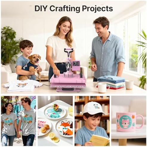 Slendor 5 in 1 Heat Press Machine 12x15 inch Sublimation Heat Press 360  Swing Away Heat Transfer Digital T Shirt Pressing with 30OZ 20OZ Tumbler Press  Multifunction Combo for Hat Cap Plate