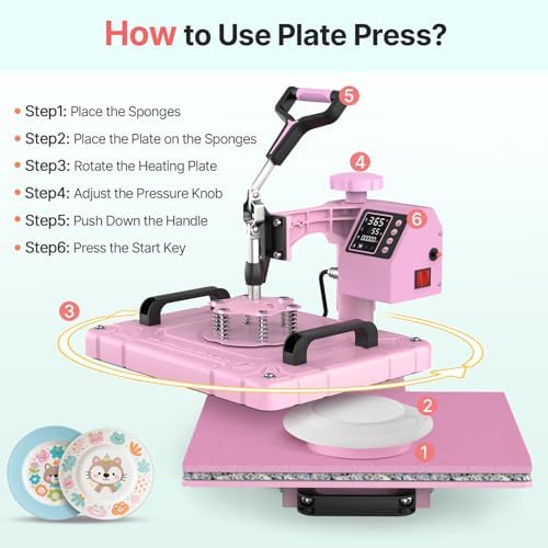 Slendor 5 in 1 Heat Press Machine 12x15 inch Sublimation Heat Press 360  Swing Away Heat Transfer Digital T Shirt Pressing with 30OZ 20OZ Tumbler Press  Multifunction Combo for Hat Cap Plate