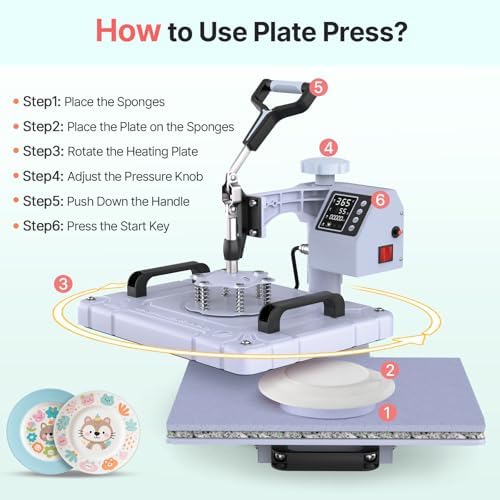 Slendor 5 in 1 Heat Press Machine 12x15 inch Sublimation Heat Press 360  Swing Away Heat Transfer Digital T Shirt Pressing with 30OZ 20OZ Tumbler Press  Multifunction Combo for Hat Cap Plate