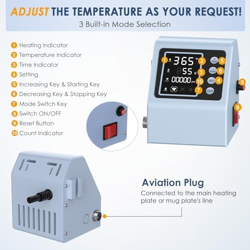 Slendor 5 in 1 Heat Press Machine 12x15 inch Sublimation Heat Press 360  Swing Away Heat Transfer Digital T Shirt Pressing with 30OZ 20OZ Tumbler Press  Multifunction Combo for Hat Cap Plate