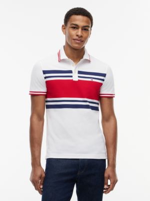 Talla XXL - Slim Fit Block Stripe Stretch Pique Polo