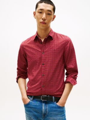 talla L Slim Fit Check Stretch Oxford Shirt