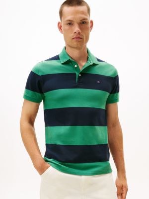 Talla L, Slim Fit Rugby Stripe Polo