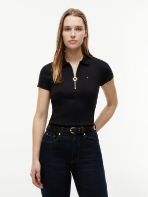 Talla L, Slim Fit Zip Polo