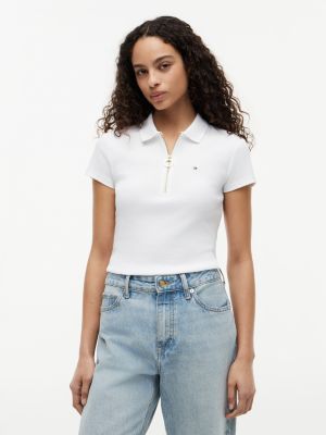 Slim Fit Zip Polo, Talla M