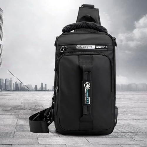 Sling Bag for Men Women  Shoulder Backpack Chest Bags Hiking Daypacks  Black 