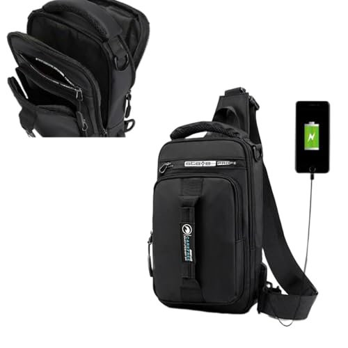 Sling Bag for Men Women  Shoulder Backpack Chest Bags Hiking Daypacks  Black 