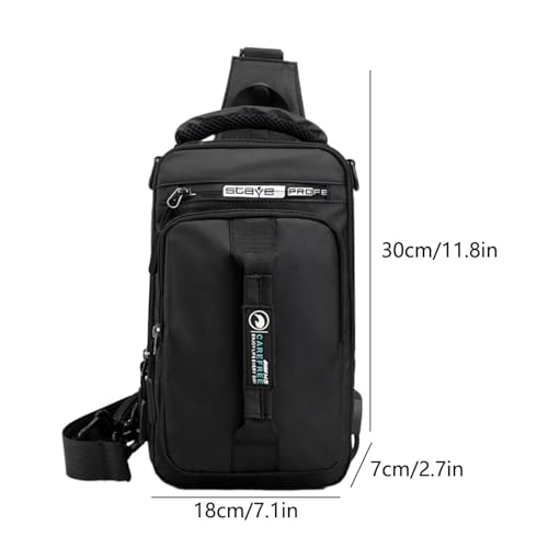 Sling Bag for Men Women  Shoulder Backpack Chest Bags Hiking Daypacks  Black 
