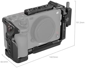SmallRig Cage for Sony FX30 FX3 FX3A with Cable Clamp for HDMI  Classic Bright Black Surface  Included Cold Shoe and NATO Rail  Modular Design Compatible with Original XLR Handle