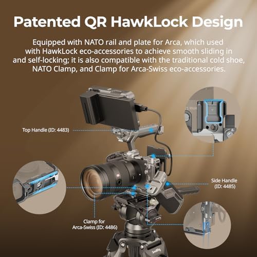 SmallRig Cage for Sony FX30 FX3 FX3A with Cable Clamp for HDMI  Classic Bright Black Surface  Included Cold Shoe and NATO Rail  Modular Design Compatible with Original XLR Handle