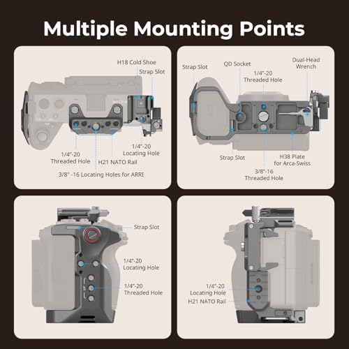 SmallRig Cage for Sony FX30 FX3 FX3A with Cable Clamp for HDMI  Classic Bright Black Surface  Included Cold Shoe and NATO Rail  Modular Design Compatible with Original XLR Handle