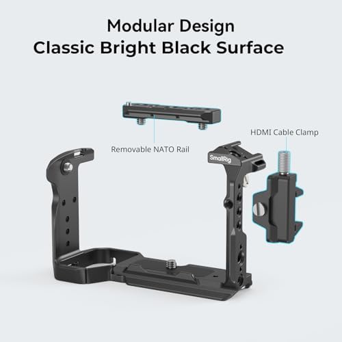 SmallRig Cage for Sony FX30 FX3 FX3A with Cable Clamp for HDMI  Classic Bright Black Surface  Included Cold Shoe and NATO Rail  Modular Design Compatible with Original XLR Handle