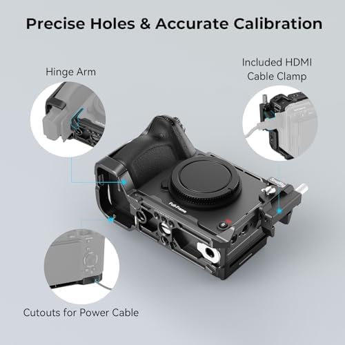 SmallRig Cage for Sony FX30 FX3 FX3A with Cable Clamp for HDMI  Classic Bright Black Surface  Included Cold Shoe and NATO Rail  Modular Design Compatible with Original XLR Handle