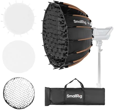SmallRig FP 90 35 4 Parabolic Softbox with Bowens Mount for Studio Photography  Quick Release Soft Box with Honeycomb Grid  Diffusers  for SMALLRIG RC 220 pro  for Neewer for Godox for Aputure   5395