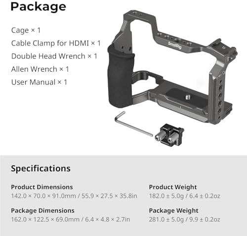 SmallRig Hawklock Quick Release Cage Kit for Sony Alpha 6700  with Multiple Mounting Interfaces and Built in Quick Release Plate for Arca Swiss Plate and NATO Rail  with Cable Clamp for HDMI   5060