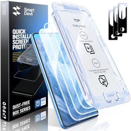 SmartDevil Paquete de 3 protectores de pantalla para Google Pixel 10 Pro/10, vidrio templado transparente HD, resistente a los arañazos y a los impactos, compatible con sensor de huellas dactilares