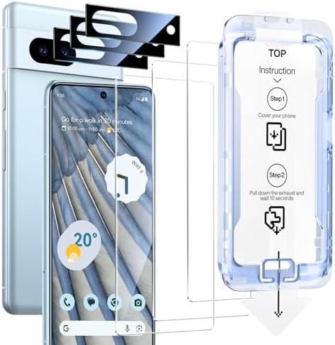SmartDevil Paquete de 3 protectores de pantalla para Google Pixel 10 Pro/10, vidrio templado transparente HD, resistente a los arañazos y a los impactos, compatible con sensor de huellas dactilares