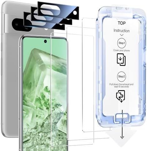 SmartDevil Paquete de 3 protectores de pantalla para Google Pixel 10 Pro/10, vidrio templado transparente HD, resistente a los arañazos y a los impactos, compatible con sensor de huellas dactilares