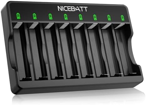 Smart 8 Bay AA AAA Battery Charger  Over Discharge Damage Repair  USB Type C Fast Charging for Ni MH Ni CD Rechargeable Batteries