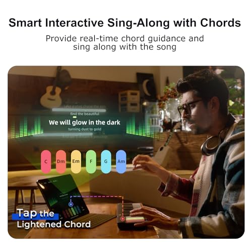 Smart Piano Keyboard 59 Key Digital Piano for Beginners Rainbow LED Lights&Free Apps 256 Voices 100  Auto Chords MIDI Support Portable Piano Keyboard Gift for Birthdays or Holidays
