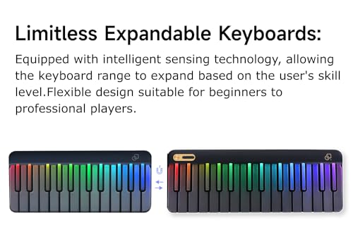 Smart Piano Keyboard 59 Key Digital Piano for Beginners Rainbow LED Lights&Free Apps 256 Voices 100  Auto Chords MIDI Support Portable Piano Keyboard Gift for Birthdays or Holidays