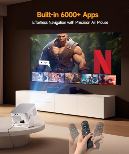 Magcubic HY350Max - Proyector inteligente con soporte 4K 8K, mini proyector con Wifi6 y Bluetooth5.4, 600 ANSI, enfoque automático y prevención de obstáculos 1080P Proyector de película portátil para el hogar al aire libre, Magcubic HY350Max