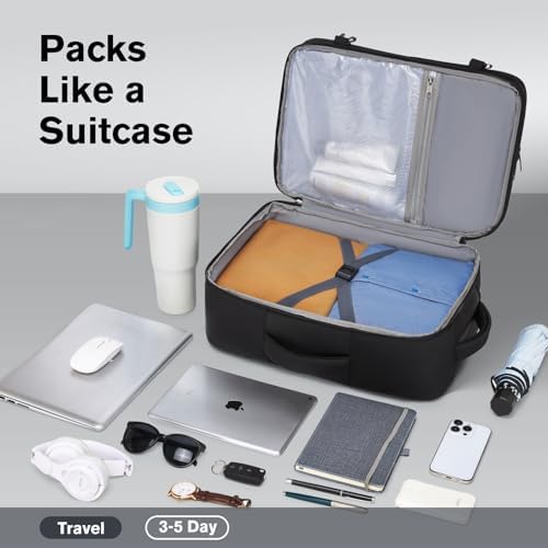 Smart Suitcase style Laptop Backpack  25L / 35L Practical Travel Bag for Work  Leisure & Flight  Luggage Style Commuter Pack  Black  25L 