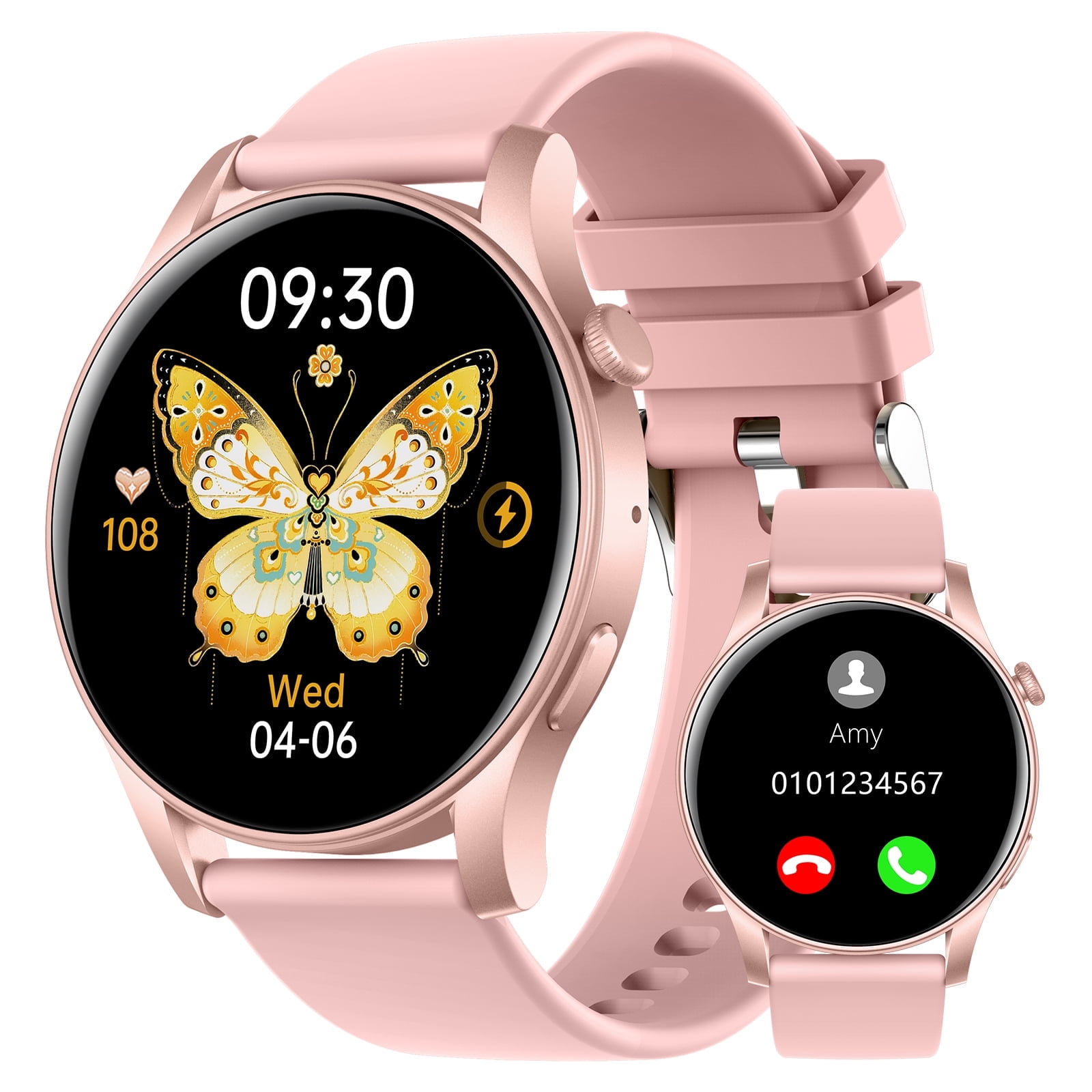 Reloj Inteligente para Android y iPhone, Reloj Inteligente TIGRADE para Responder/realizar Llamadas para Hombre y Mujeres, Resistente Al Agua, Más de 100 Modos Deportivos, Rastreador de Actividad Física, Rosa
