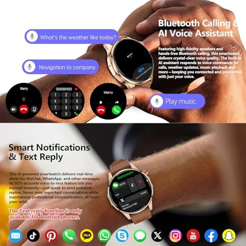 Smart Watch for Men Built in GPS with Map Answer/Make Call/Text   1 46 AI Smartwatch for Android Phones/iPhone  100  Sport Mode Fitness Tracker with Health/Sleep Monitor  Compass/Barometer 2 Straps 
