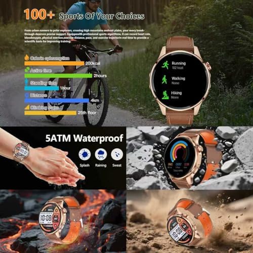 Smart Watch for Men Built in GPS with Map Answer/Make Call/Text   1 46 AI Smartwatch for Android Phones/iPhone  100  Sport Mode Fitness Tracker with Health/Sleep Monitor  Compass/Barometer 2 Straps 