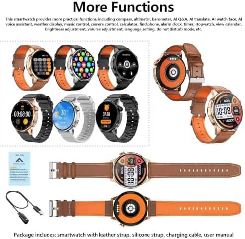 Smart Watch for Men Built in GPS with Map Answer/Make Call/Text   1 46 AI Smartwatch for Android Phones/iPhone  100  Sport Mode Fitness Tracker with Health/Sleep Monitor  Compass/Barometer 2 Straps 
