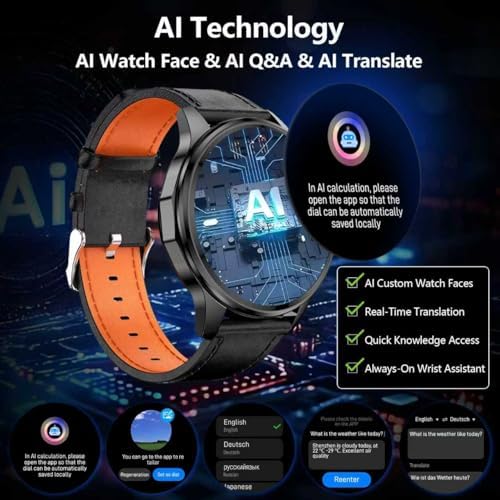 Smart Watch for Men Built in GPS with Map Answer/Make Call/Text   1 46 AI Smartwatch for Android Phones/iPhone  100  Sport Mode Fitness Tracker with Health/Sleep Monitor  Compass/Barometer 2 Straps 
