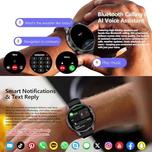 Smart Watch for Men Built in GPS with Map Answer/Make Call/Text   1 46 AI Smartwatch for Android Phones/iPhone  100  Sport Mode Fitness Tracker with Health/Sleep Monitor  Compass/Barometer 2 Straps 
