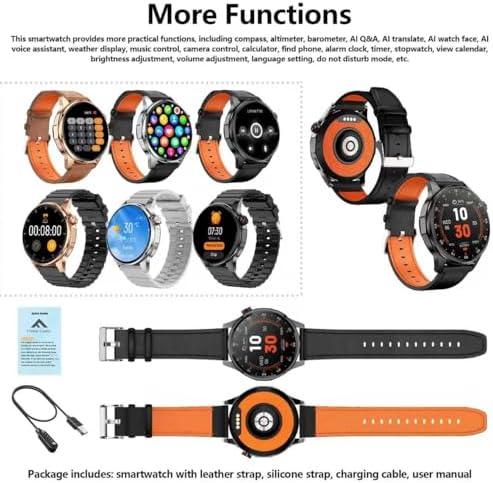 Smart Watch for Men Built in GPS with Map Answer/Make Call/Text   1 46 AI Smartwatch for Android Phones/iPhone  100  Sport Mode Fitness Tracker with Health/Sleep Monitor  Compass/Barometer 2 Straps 
